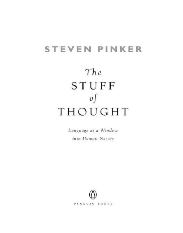 The Stuff Of Thought Steven Pinker