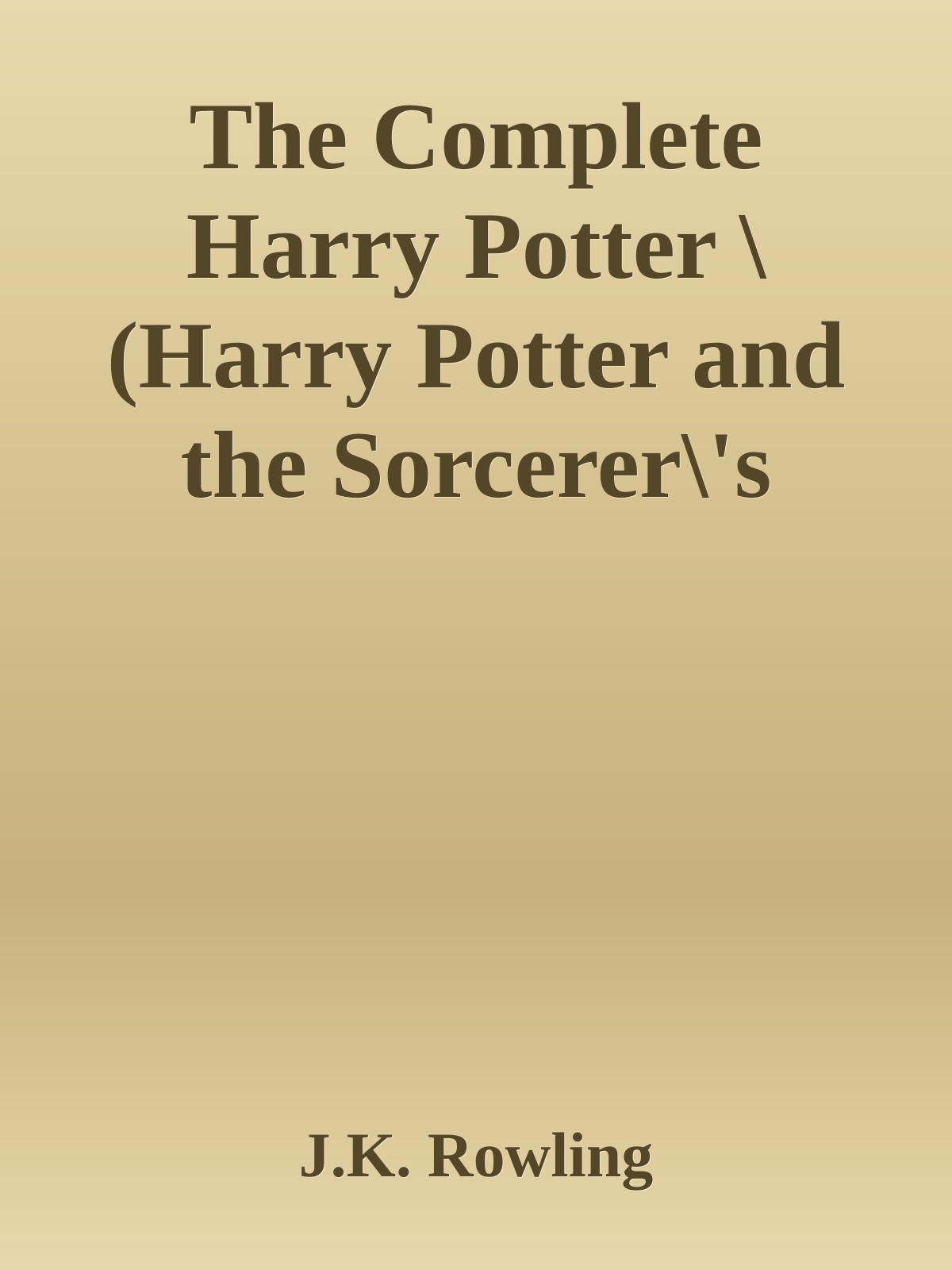 Harry Potter The Complete Collection Jk Rowling