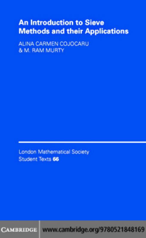 An Introduction To Sieve Methods And Their Applications 1st Edition Alina Carmen Cojocaru M Ram Murty