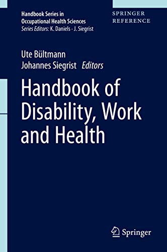 Handbook Of Disability Work And Health 1st Ed Ute Bltmann