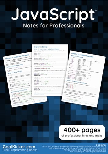Javascript Notes For Professionals Goalkickercom Stack Overflow Documentation
