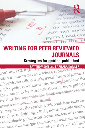 Writing For Peer Reviewed Journals 1st Pat Thomson Barbara Kamler