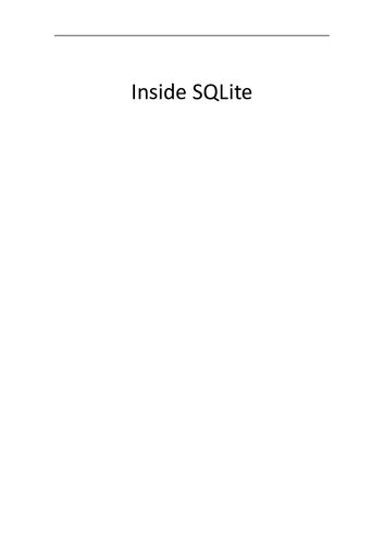 Inside Sqlite Sibsankar Haldar
