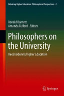 Philosophers On The University Reconsidering Higher Education 1st Ed 2020 Ronald Barnett