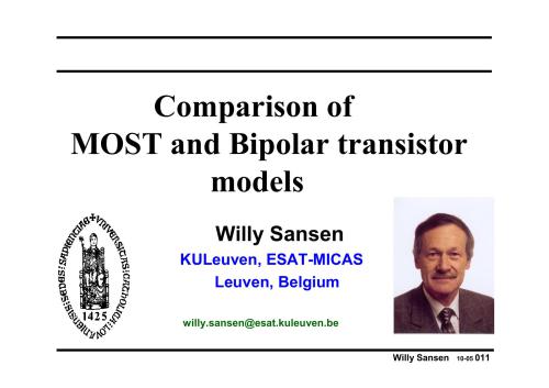 Analog Design Essentials The Springer International Series In Engineering And Computer Science Powerpoint Slides Willy Sansen