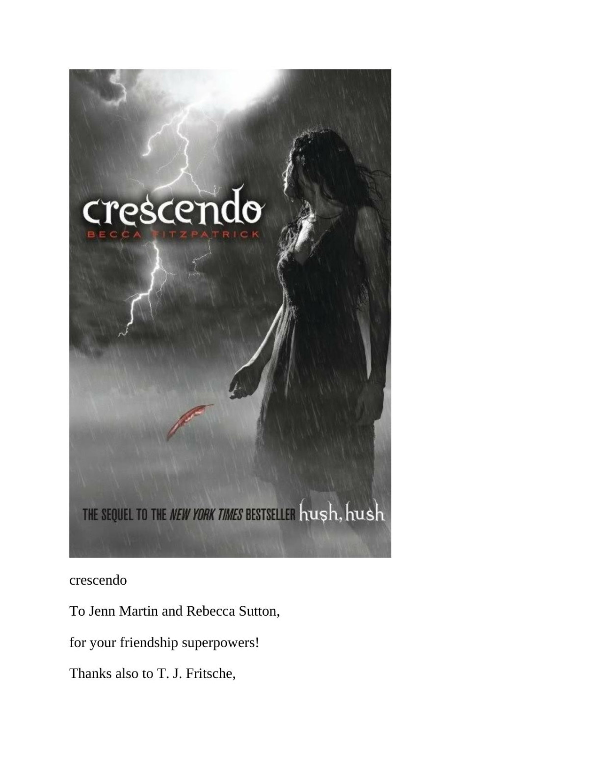 Hush Hush Bk 2 Crescendo Becca Fitzpatrick Fitzpatrick Becca