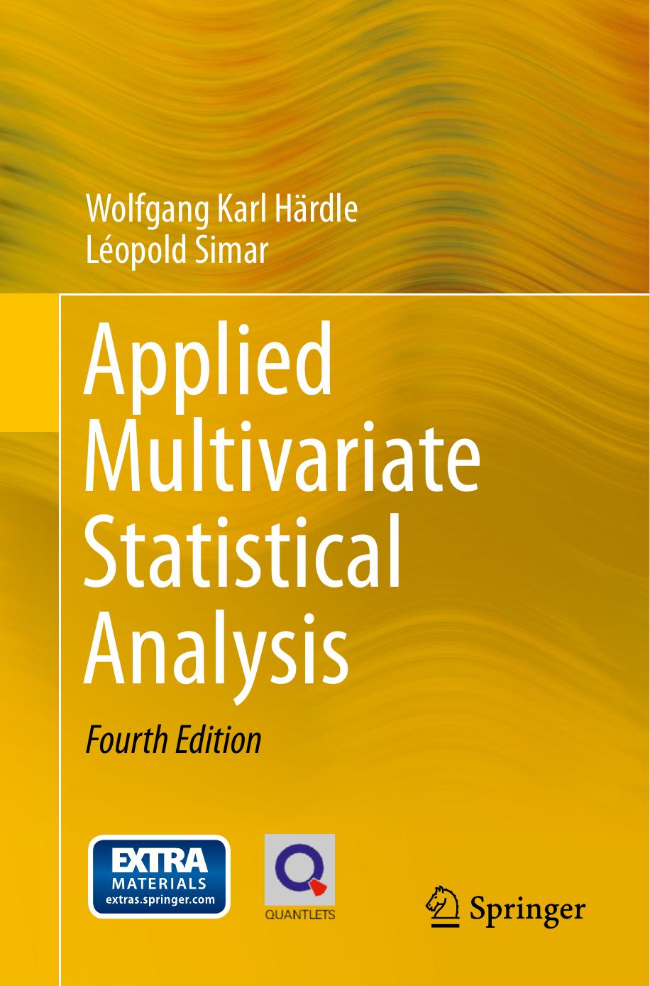 Applied Multivariate Statistical Analysis 4th Edition Hrdle