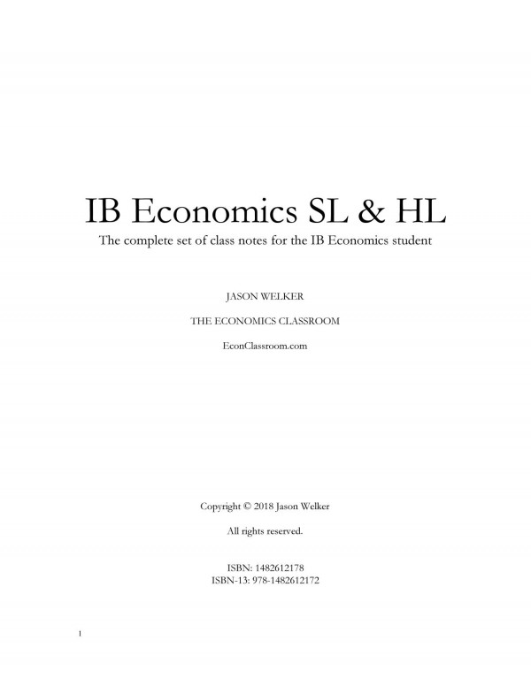 Ib Economics Sl And Hl Jason Welker