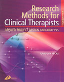 Research Methods For Clinical Therapists Applied Project Design And Analysis 4th Edition Hicks Ba Ma Phd Pgce Cpsychol
