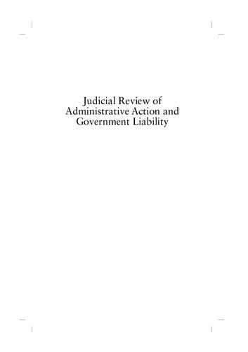 Judicial Review Of Administrative Action And Government Liability Sixth Edition Matthew Groves Law Teacher Greg Weeks Mark I Aronson