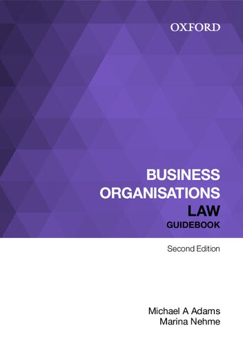 Business Organisations Law Guidebook 2nd Edition Michael A Adams