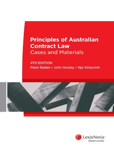 Principles Of Australian Contract Law Cases And Materials Fourth Edition Peter Radan
