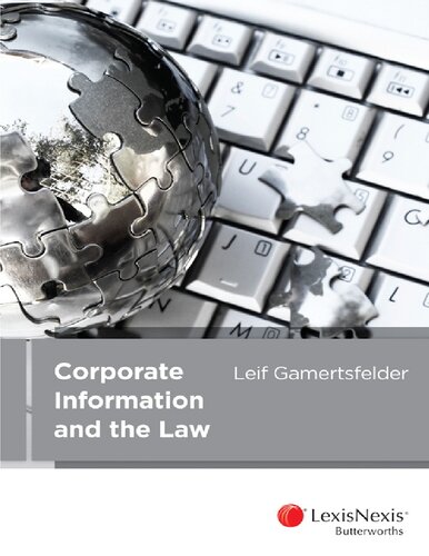 Corporate Information And The Law Leif Gamertsfelder