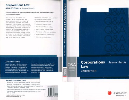 Corporations Law 4th Edition Jason Harris