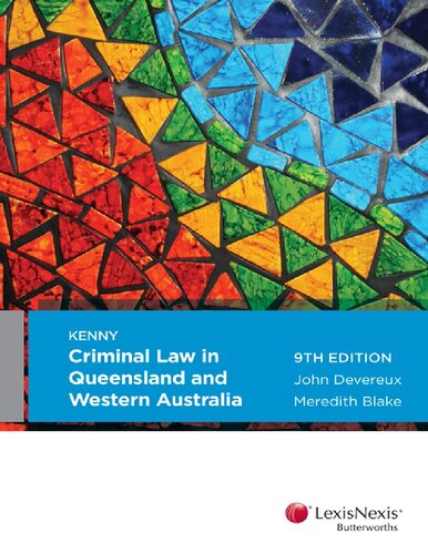 Kenny Criminal Law In Queensland And Western Australia 9th Edition John Devereux