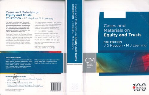 Cases And Materials On Equity And Trusts 8th Edition John Dyson Heydon