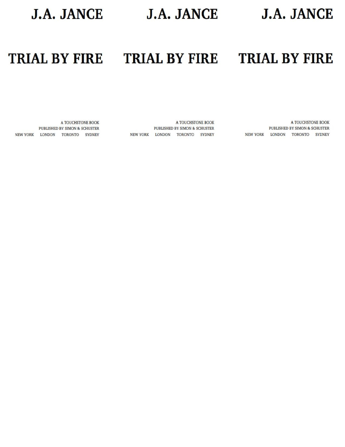 Trial By Fire Ja Jance Jance Ja