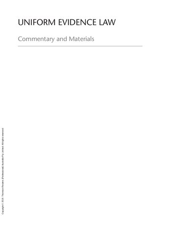 Uniform Evidence Law 6th Edition Miiko Kumar