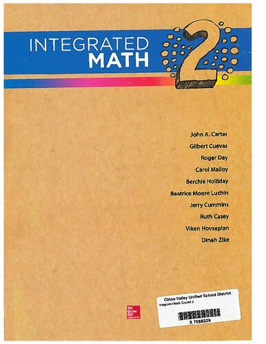Integrated Math Course 2 Student Edition Student Carter 12