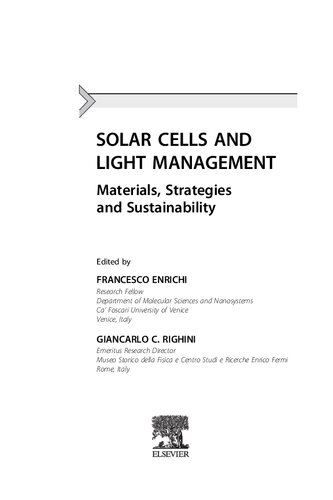 Solar Cells And Light Management Materials Strategies And Sustainability Francesco Enrichi Editor
