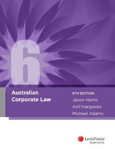 Australian Corporate Law 6th Edition Jason R Harris Anil Hargovan