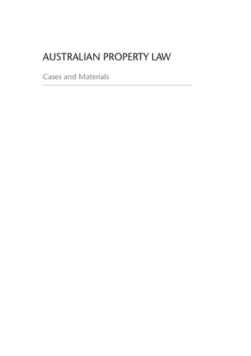Australian Property Law Cases And Materials Fifth Edition Anthony P Moore Lynden Griggs Scott Grattan