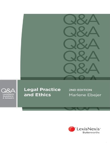 Legal Practice And Ethics 2nd Edition Marlene Rita Ebejer