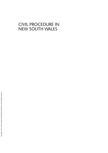 Civil Procedure In New South Wales 3rd Edition Miico Kumar Michael Legg