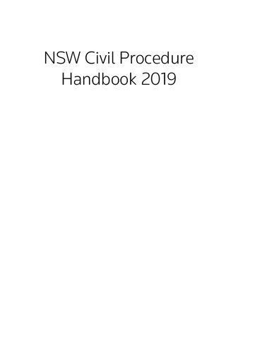 New South Wales Civil Procedure Handbook 2018 2019 Edition John P Hamilton
