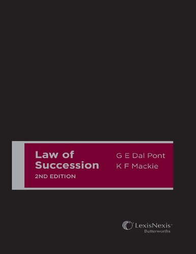Law Of Succession Second Edition Ken Mackie Gino Evan Dal Pont Cch Australia Limited
