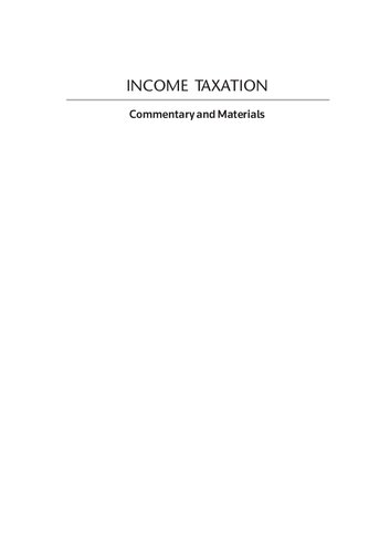 Income Taxation Commentary And Materials Eighth Edition Philip Burgess Miranda Stewart Richard Krever Richard J Vann Graeme S Cooper