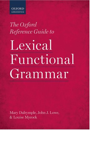 The Oxford Reference Guide To Lexical Functional Grammar Mary Dalrymple
