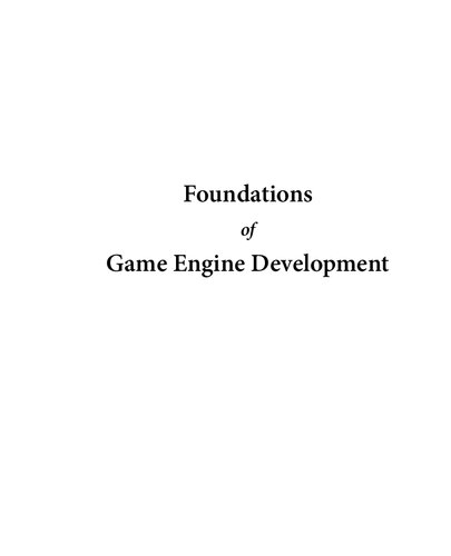 Foundations Of Game Engine Development Volume 1 Mathematics 1st Edition Eric Lengyel