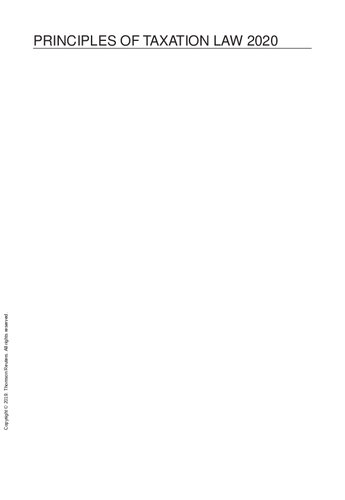 Principles Of Taxation Law 2020 2020 Edition Antony Ting Editor Sunita Jogarajan Editor Celeste Black Editor Wes Obst Editor Richard E Krever Editor