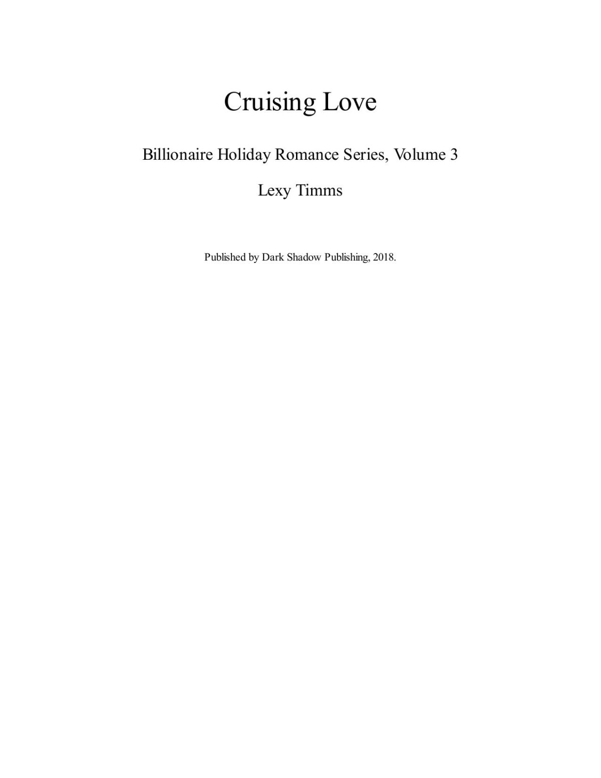 Cruising Love Lexy Timms