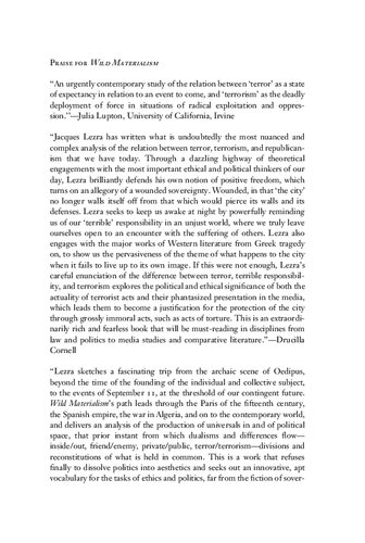 Wild Materialism The Ethic Of Terror And The Modern Republic Fordham University Press Illustrated Jacques Lezra