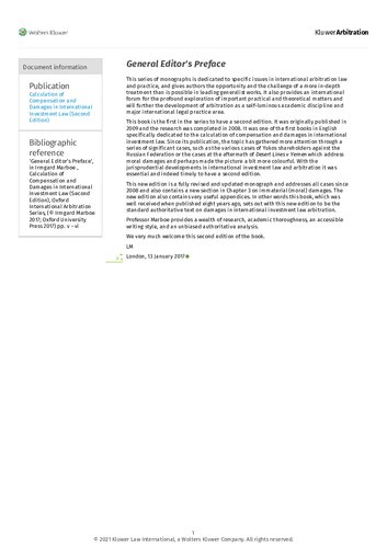 Calculation Of Compensation And Damages In International Investment Law 2nd Edition Irmgard Marboe