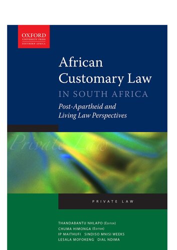 African Customary Law In South Africa Uk Ed Professor Ip Maithufi