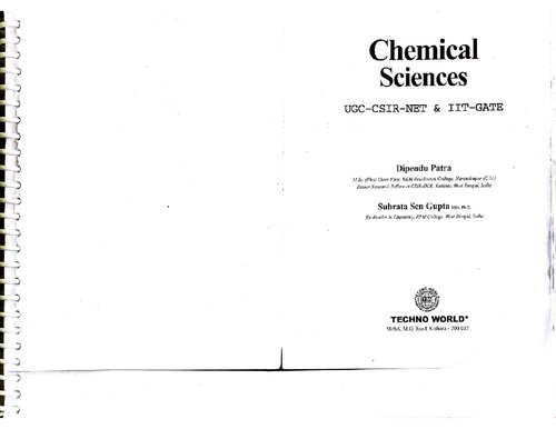 Ugc Csir Netset Iit Gate Chemical Sciences Subrata Sengupta Dipendu Patra