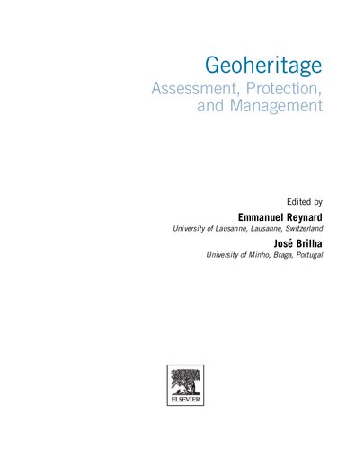 Geoheritage Assessment Protection And Management Emmanuel Reynard Editor