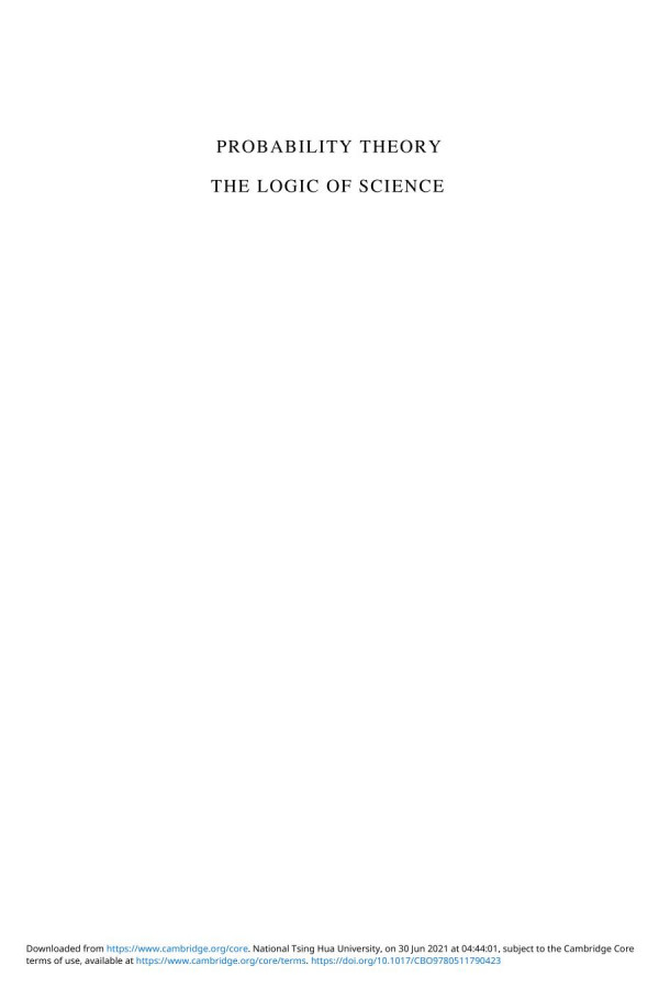 Probability Theory The Logic Of Science 1st Edition Et Jaynes G Larry Bretthorst Editor