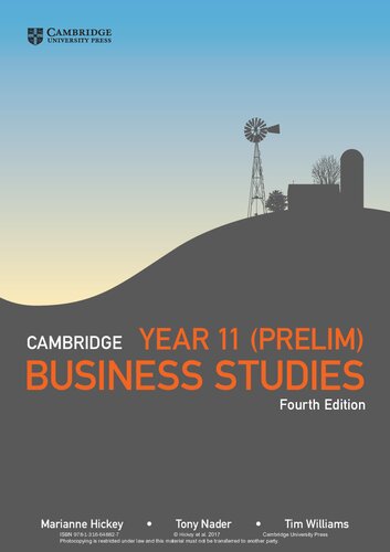 Cambridge Preliminary Business Studies 4th Edition Marianne Hickey