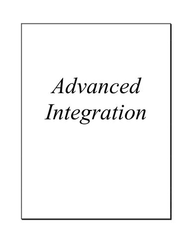 Advanced Integration Dan Hamilton