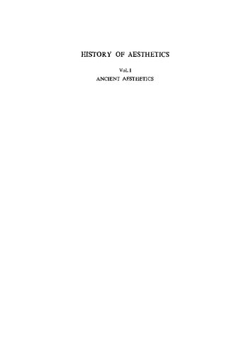 History Of Aesthetics Volume 1 Ancient Aesthetics Reprint Wladyslaw Tatarkiewicz