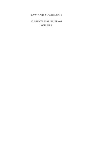 Law And Sociology Current Legal Issues Vol 8 M Freeman Michael Freeman Editor