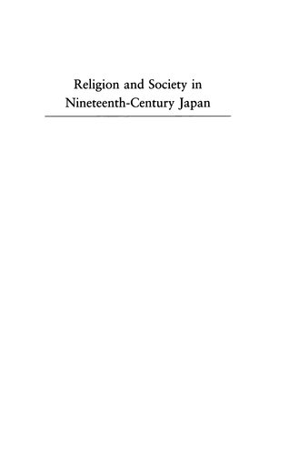 Religion And Society In Nineteenthcentury Japan Helen Hardacre