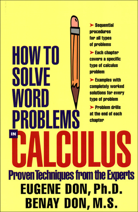 How To Solve Word Problems In Calculus 1st Edition Eugene Don