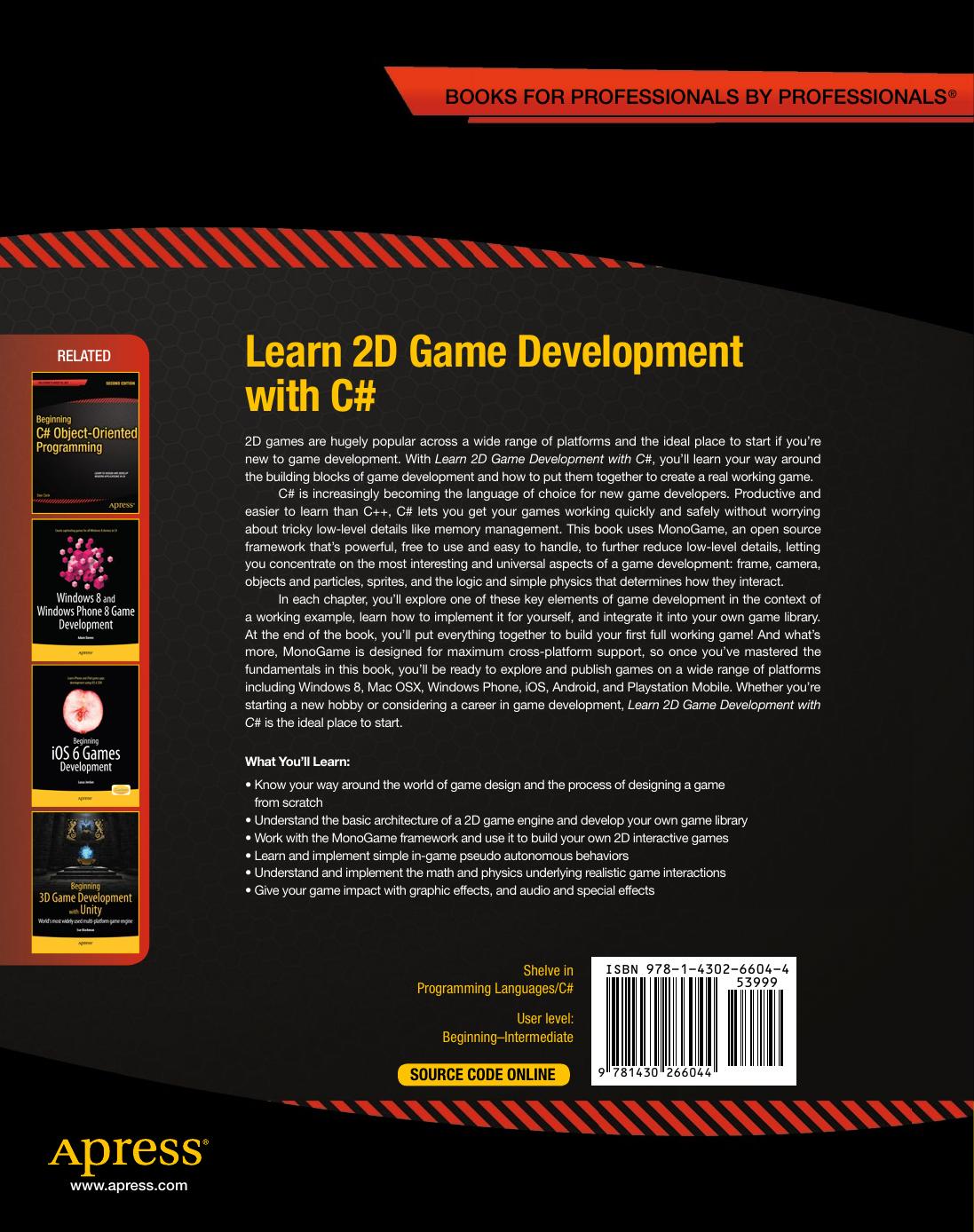 Learn 2d Game Development With C 1st Edition Jebediah Pavleas Jack Kengwei Chang Kelvin Sung Robert Zhu