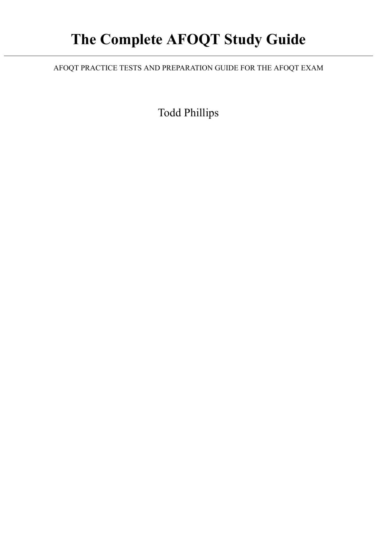 The Complete Afoqt Study Guide 20202021 Todd Phillips
