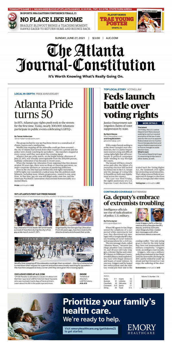 Ajc 2021 June 27 Sunday July 03 Saturday Week 26 Vol 73 No 178184 The Atlantajournal Constitution